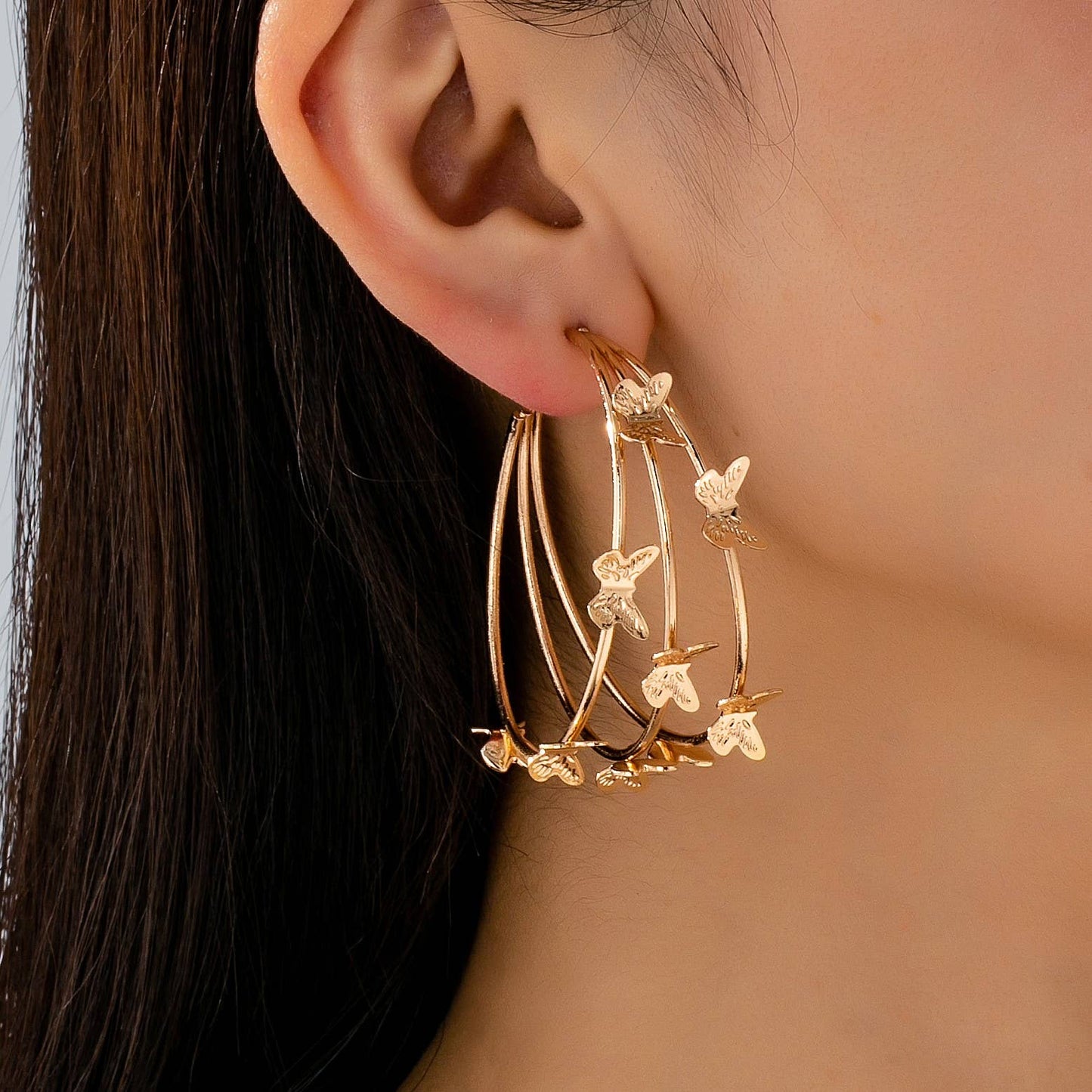 Butterfly Hoop Earrings