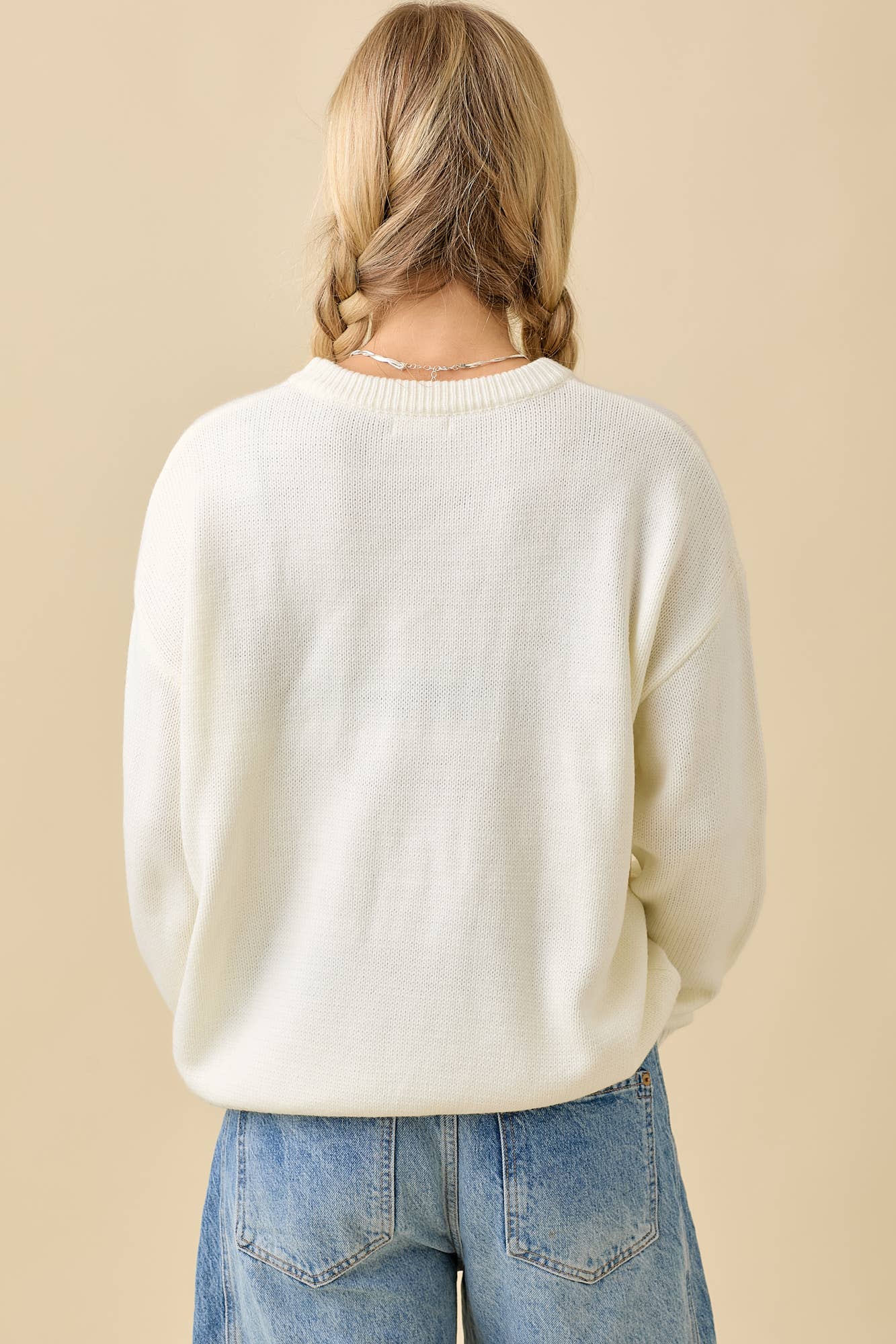 Pumpkin Embroidered Sweater