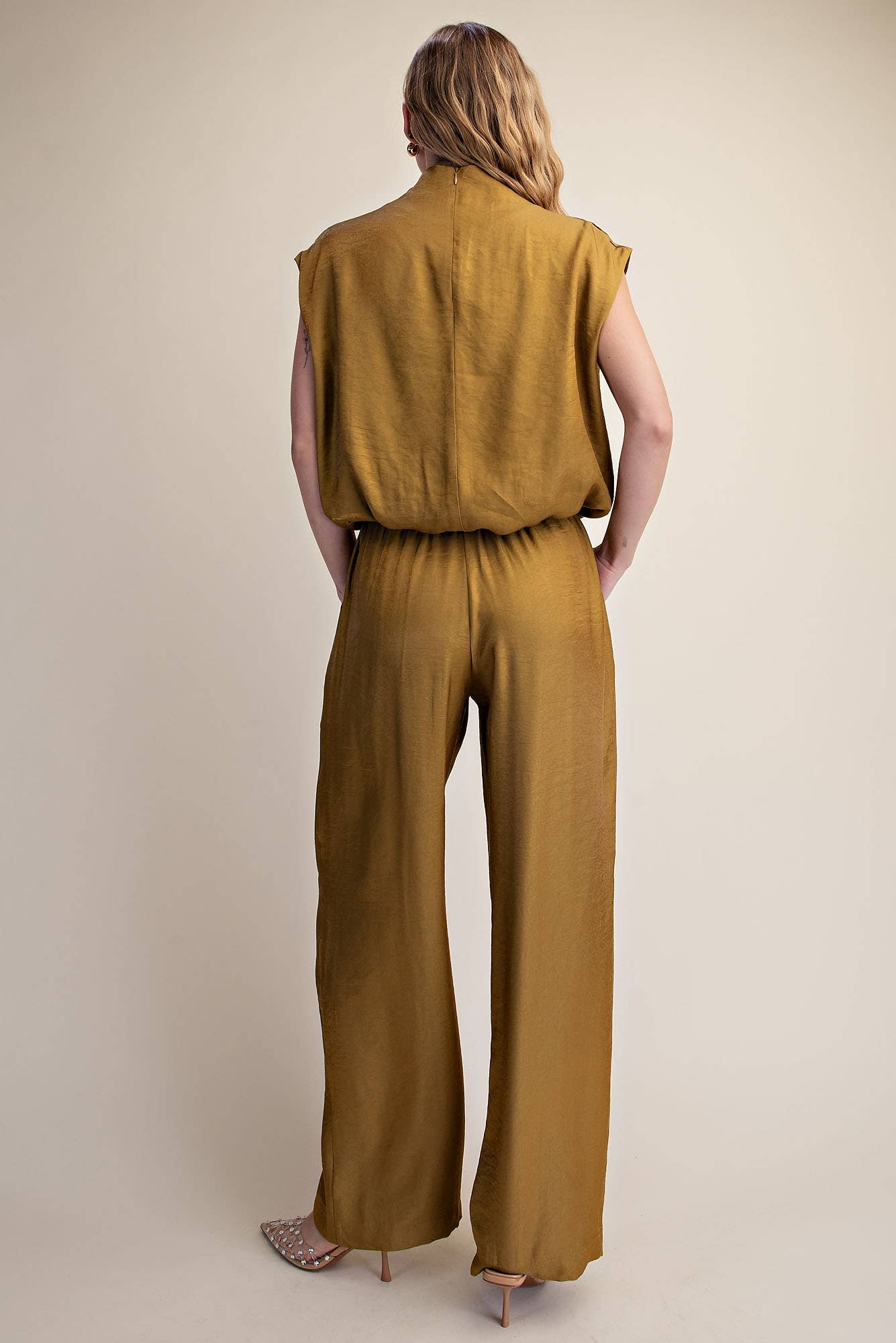 Mock Neck Top-Mustard