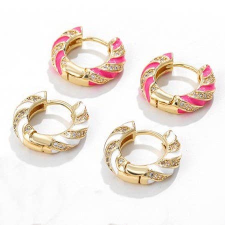 Huggie Hoops - White