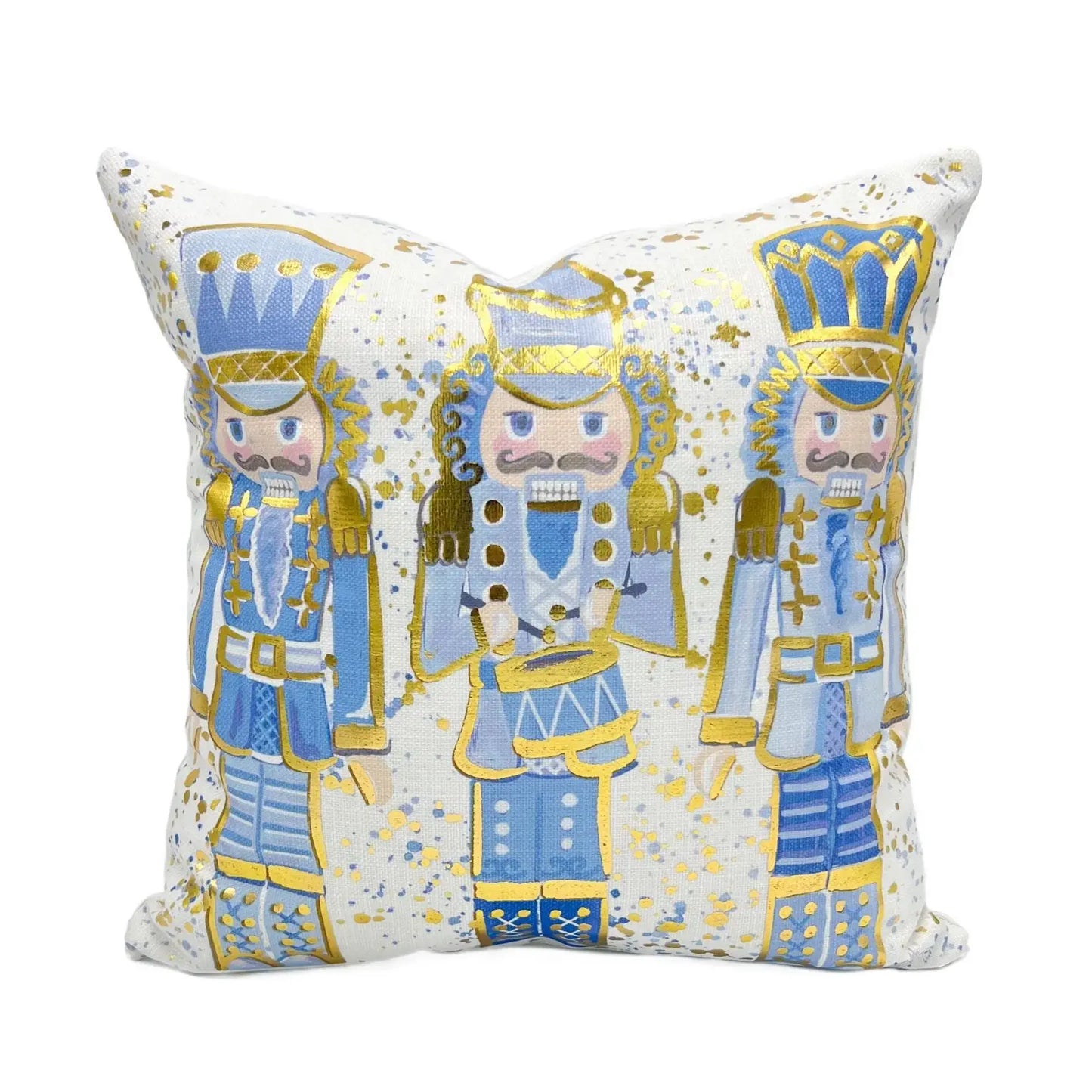 Baby Blue Golden Nutcrackers Pillow