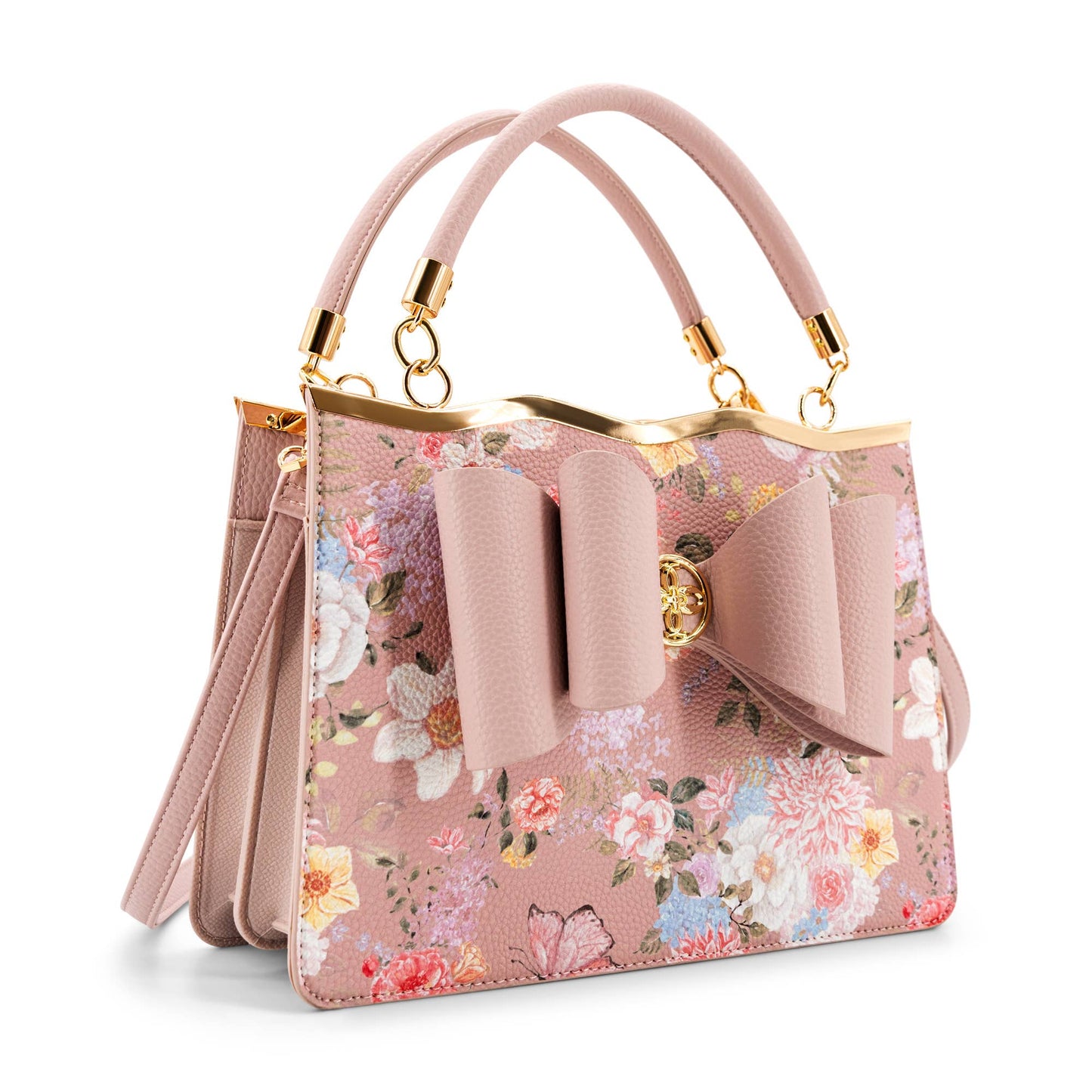 Amelie Floral Bow Bag: Blush