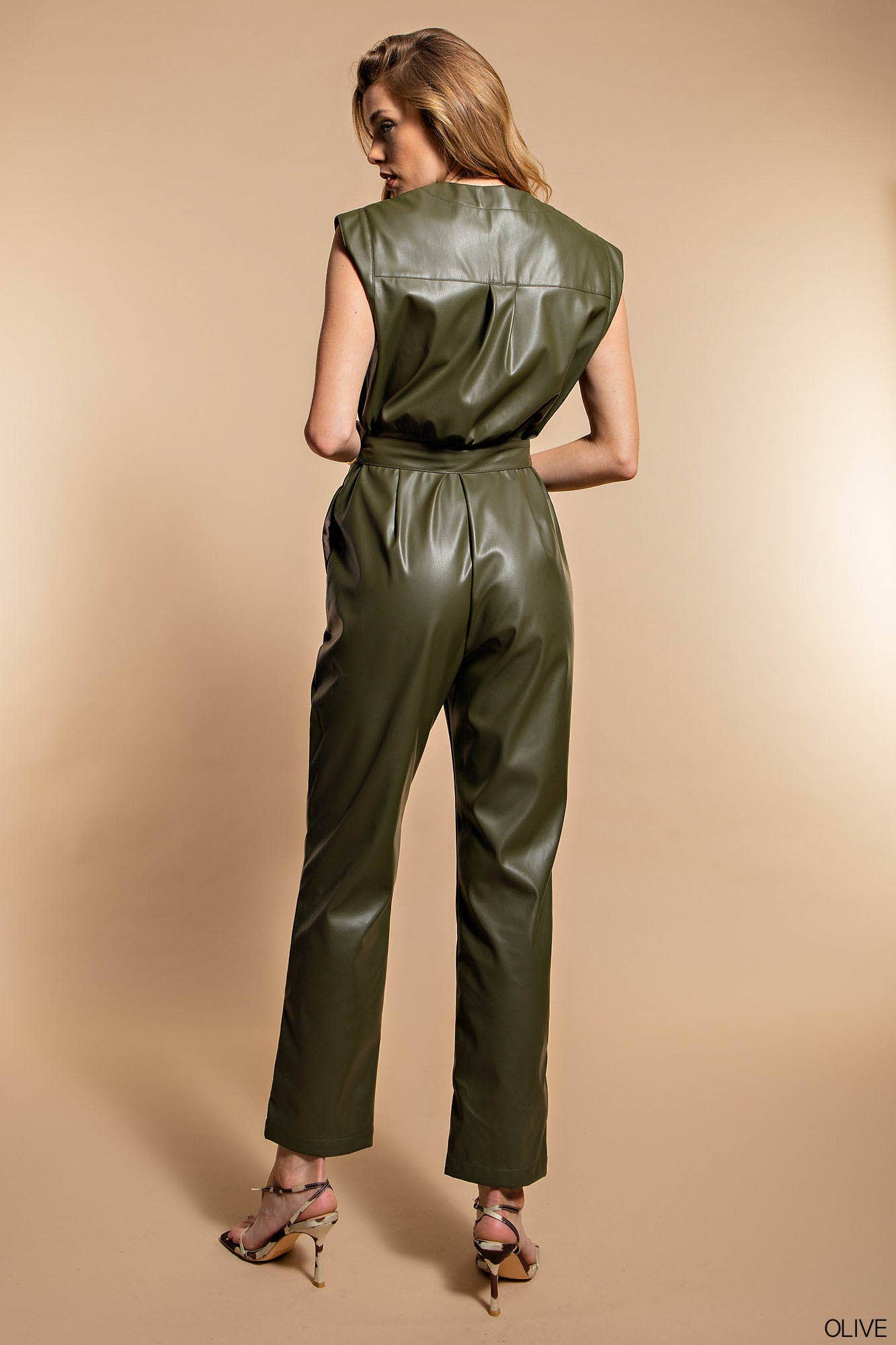 Faux Leather Jumpsuit