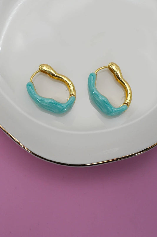 Geo Epoxy Hoops - Blue