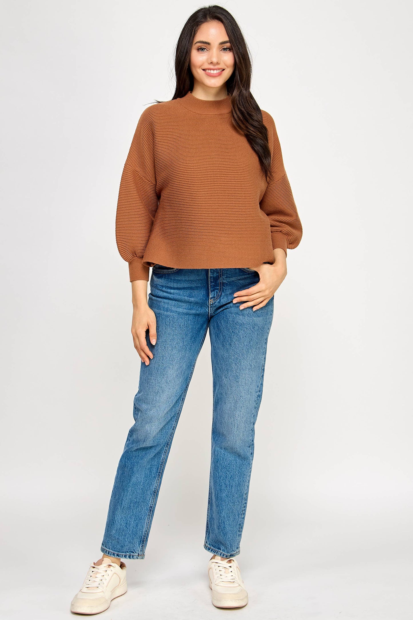 Balloon Sleeve Sweater - Cappuccino