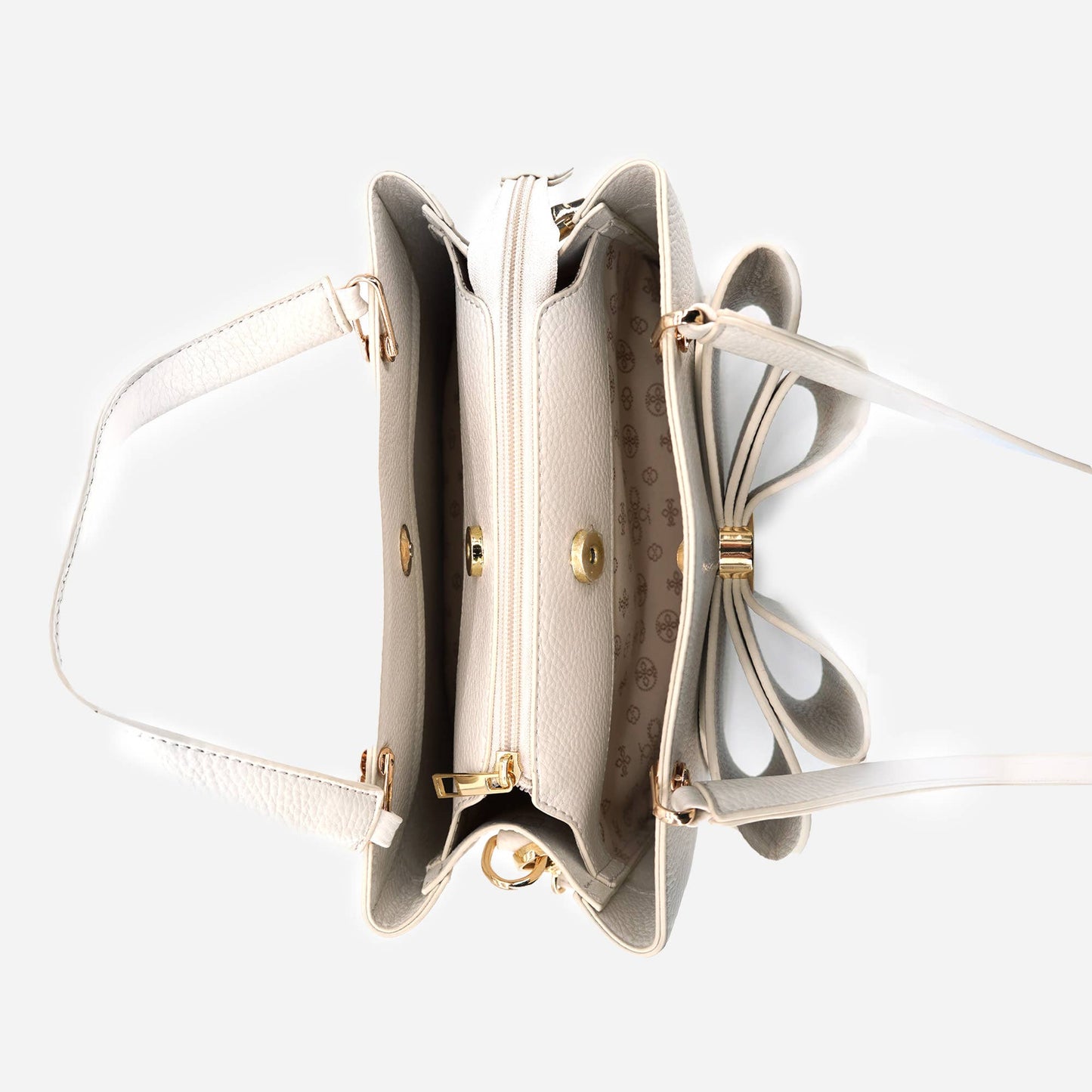Jesse Bow Crossbody Handbag: Cream