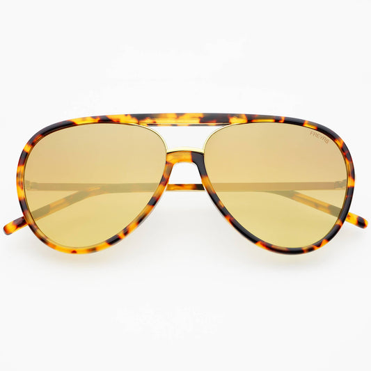 Shay (NEW) Unisex Aviator Sunglasses  : Tortoise / Gold Mirror