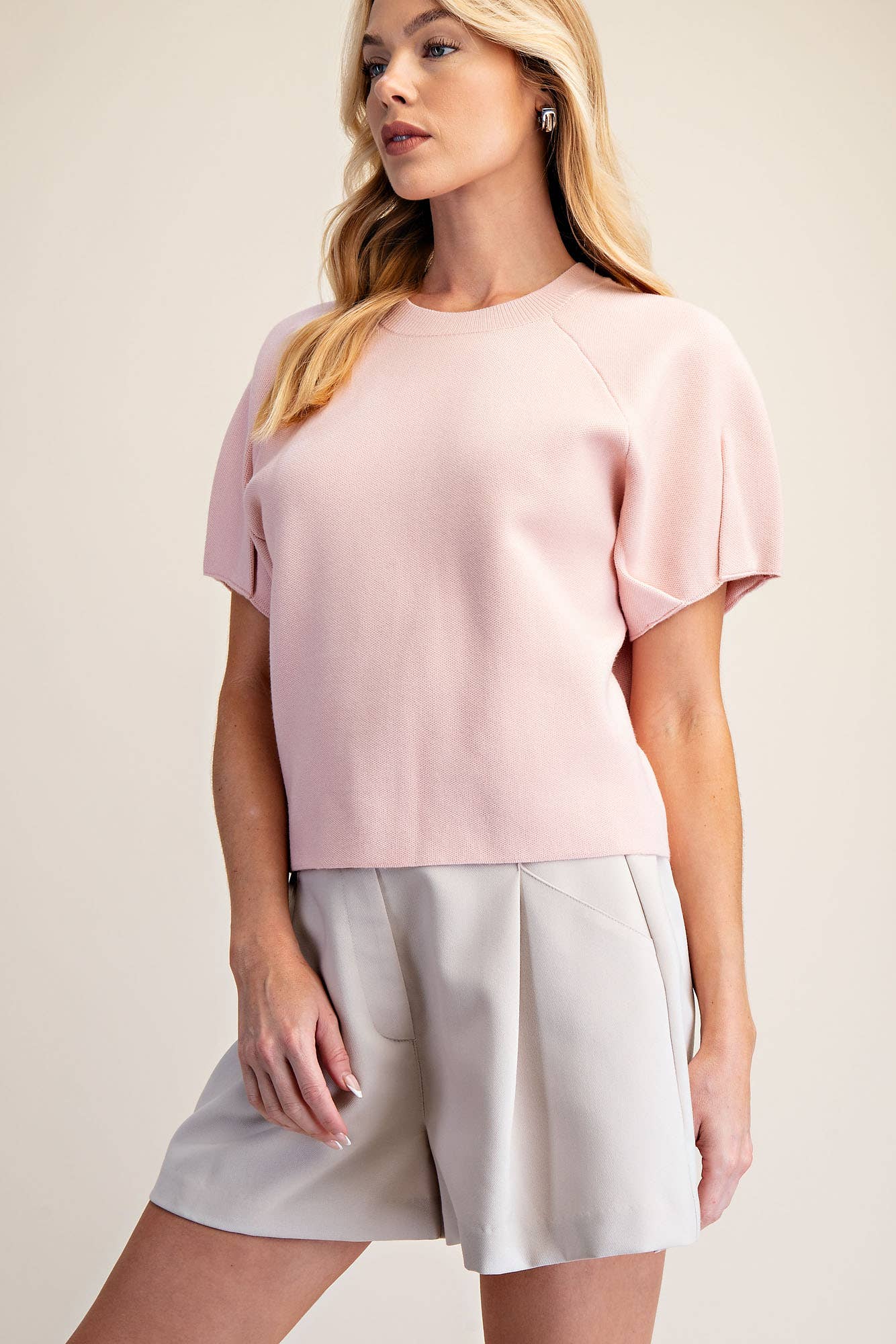 Puff Sleeve Sweater - Pink