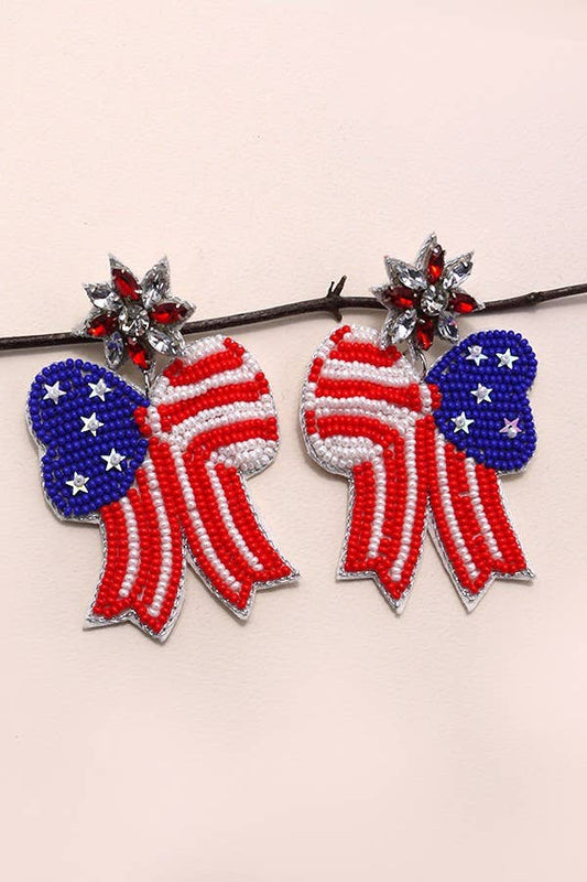 Flag Bow Earrings