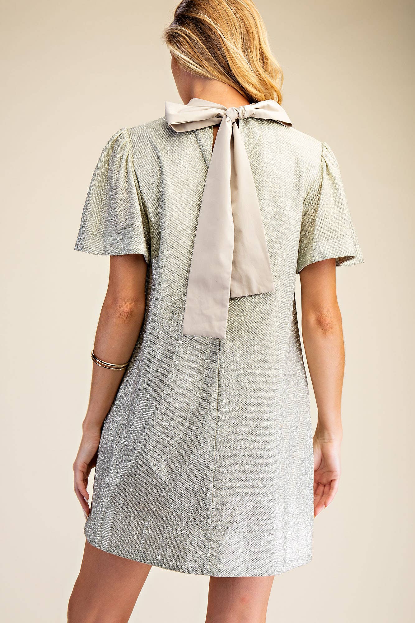 The Mandy Mini Dress: Champagne