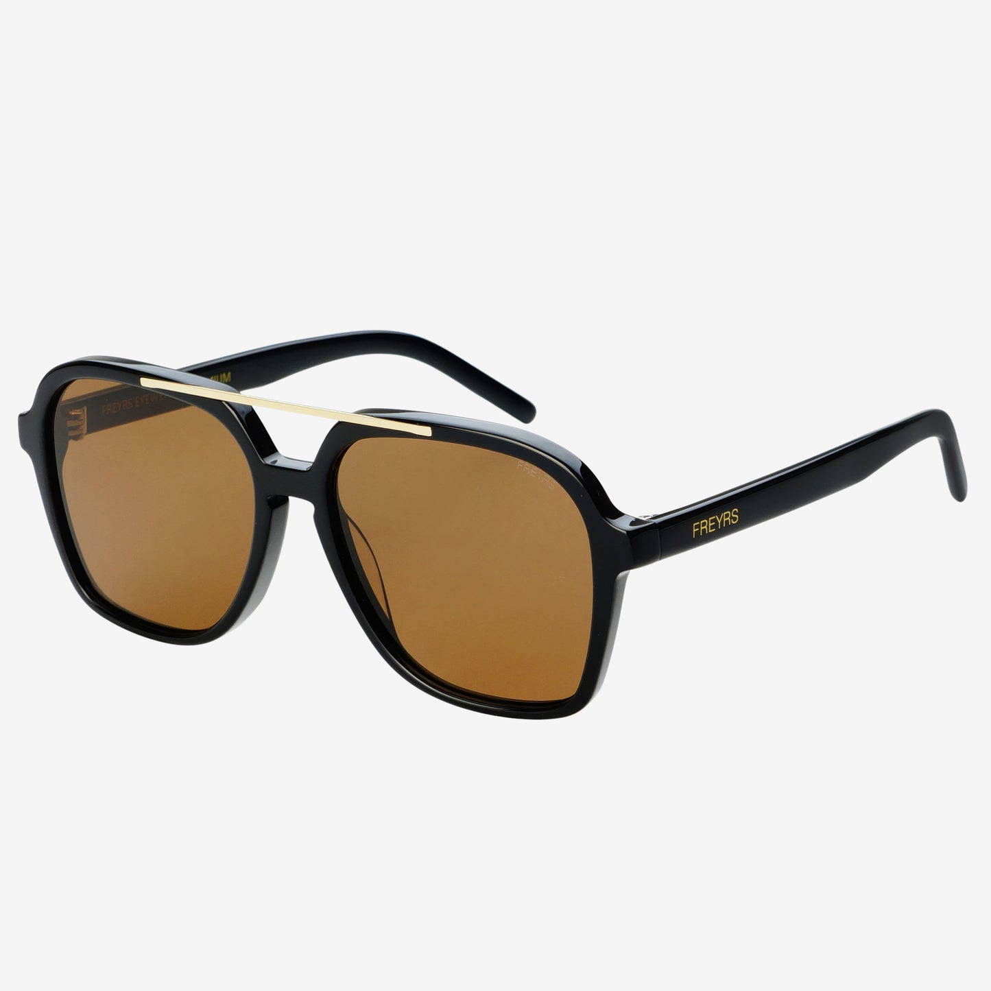Spencer Unisex Aviator Sunglasses : Black / Brown