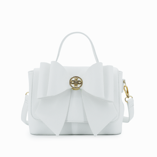 Eva Bow Bag: White