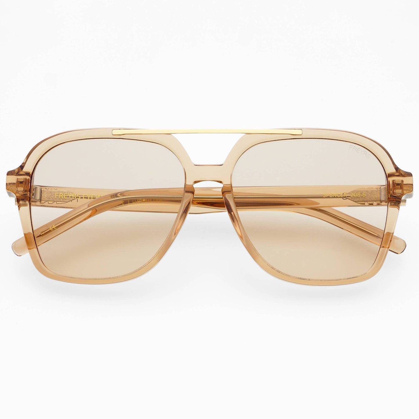 Spencer Unisex Aviator Sunglasses: Tan