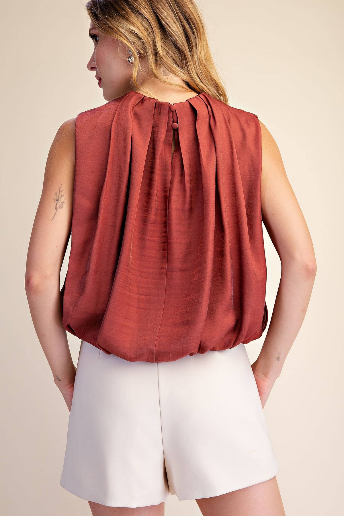 The Becca Balloon Top -  Rust