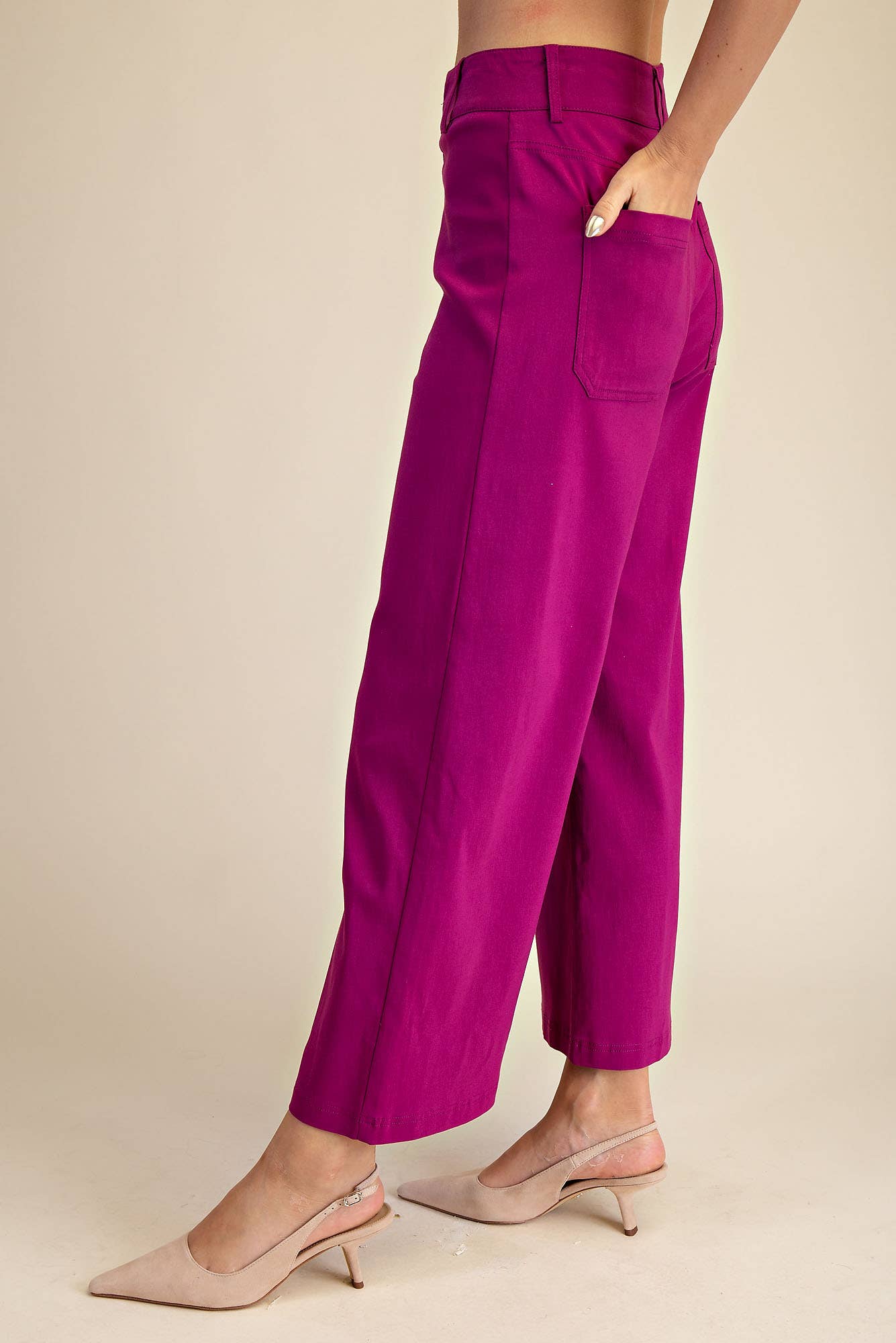 High Waist Pants: Plum