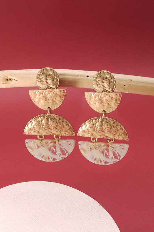 Hammered Half Moon Earrings