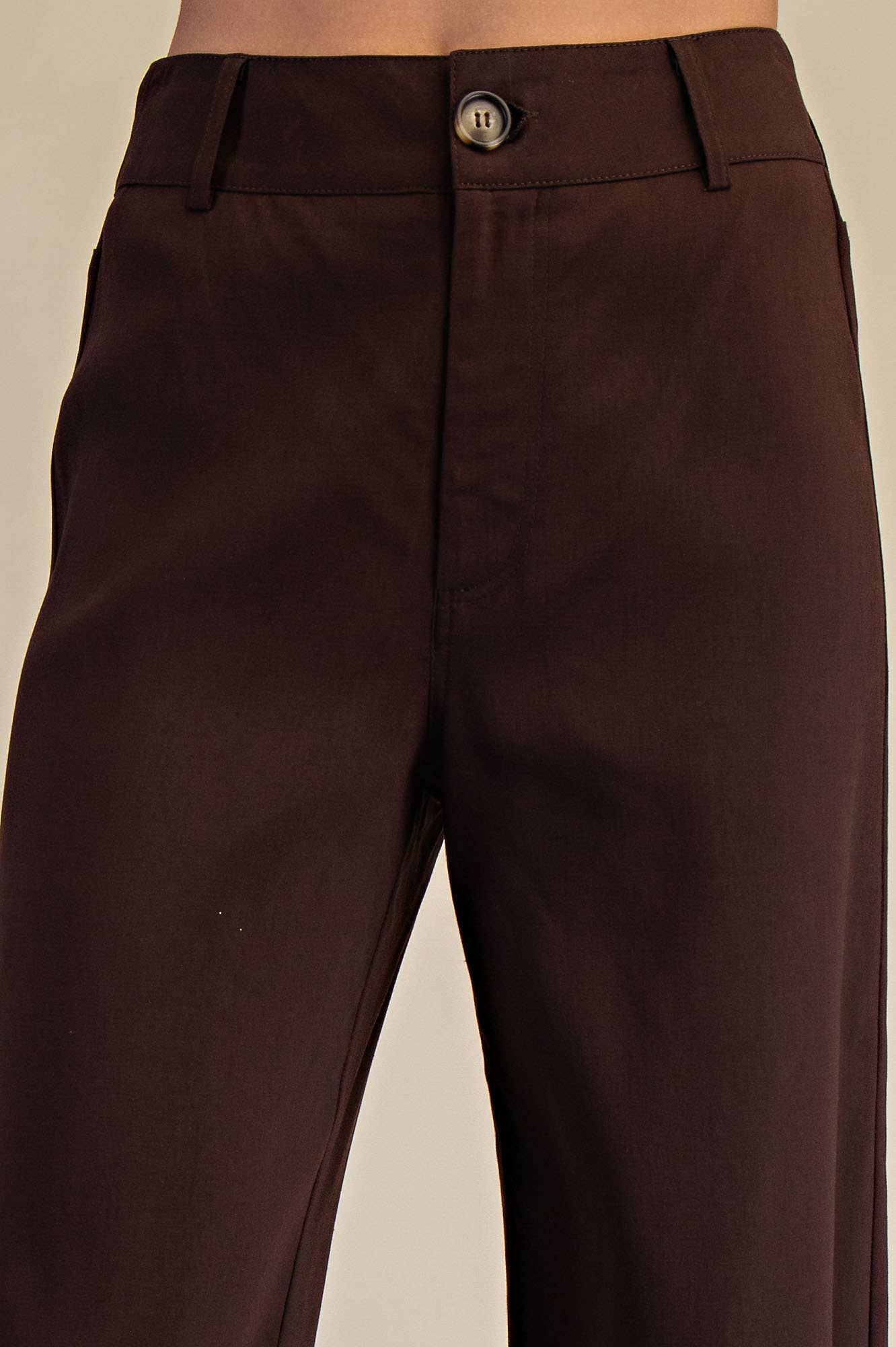 High Waist Pants: Brown