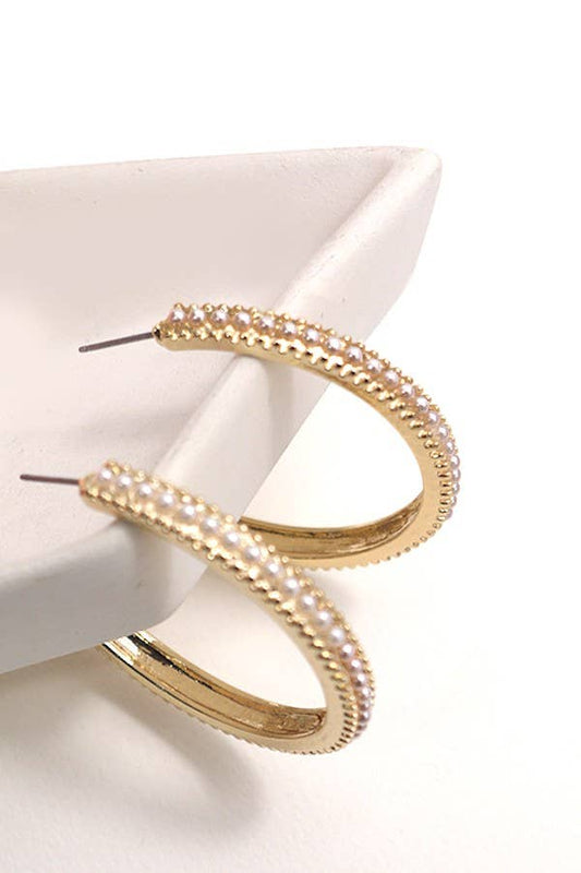 Pave Hoop Earrings