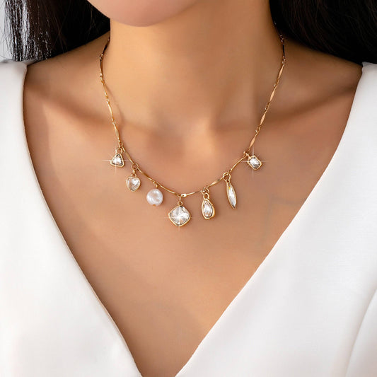 Rhinestone Charm Necklace