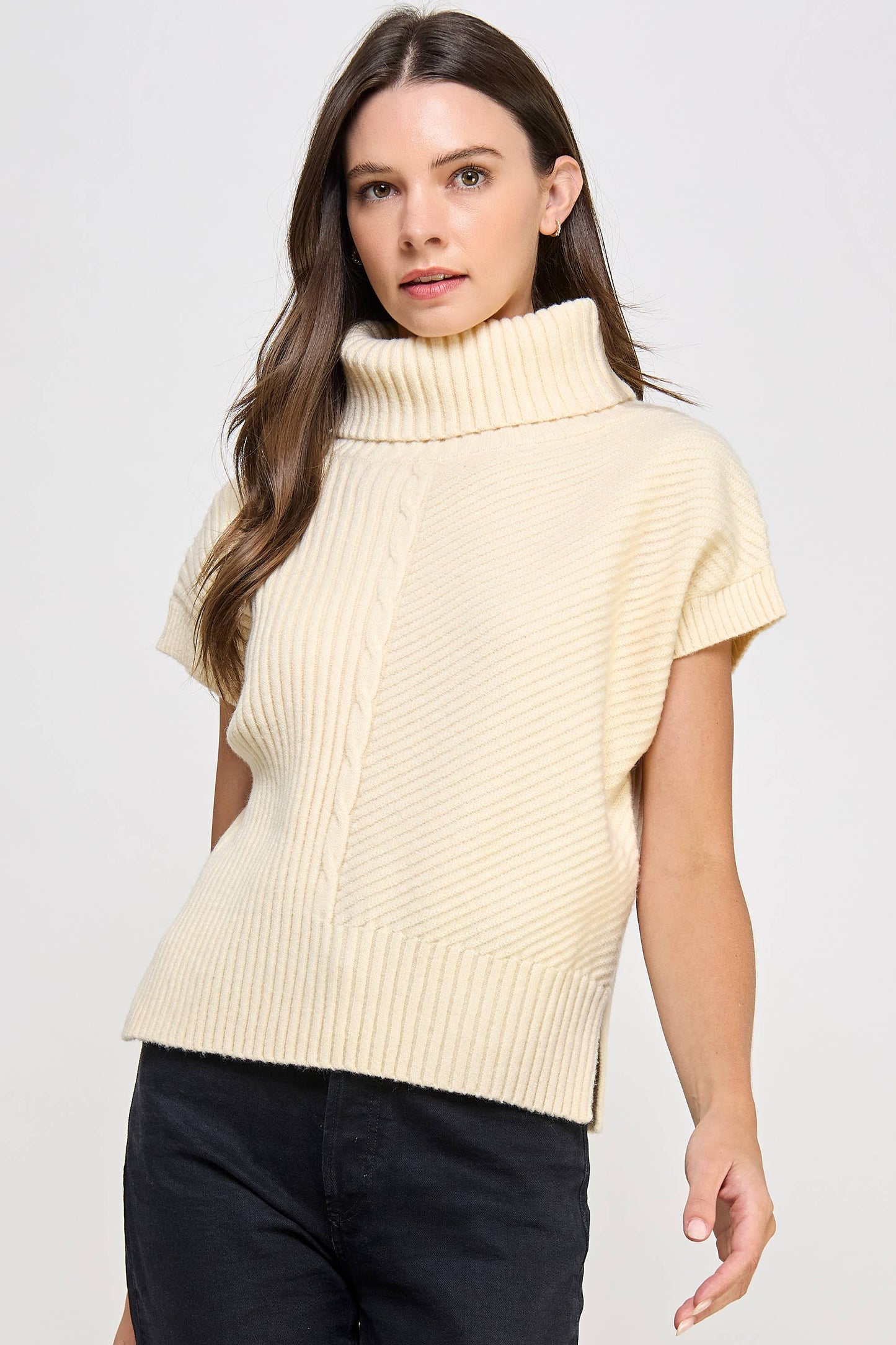 Turtle Neck Sweater - Cream