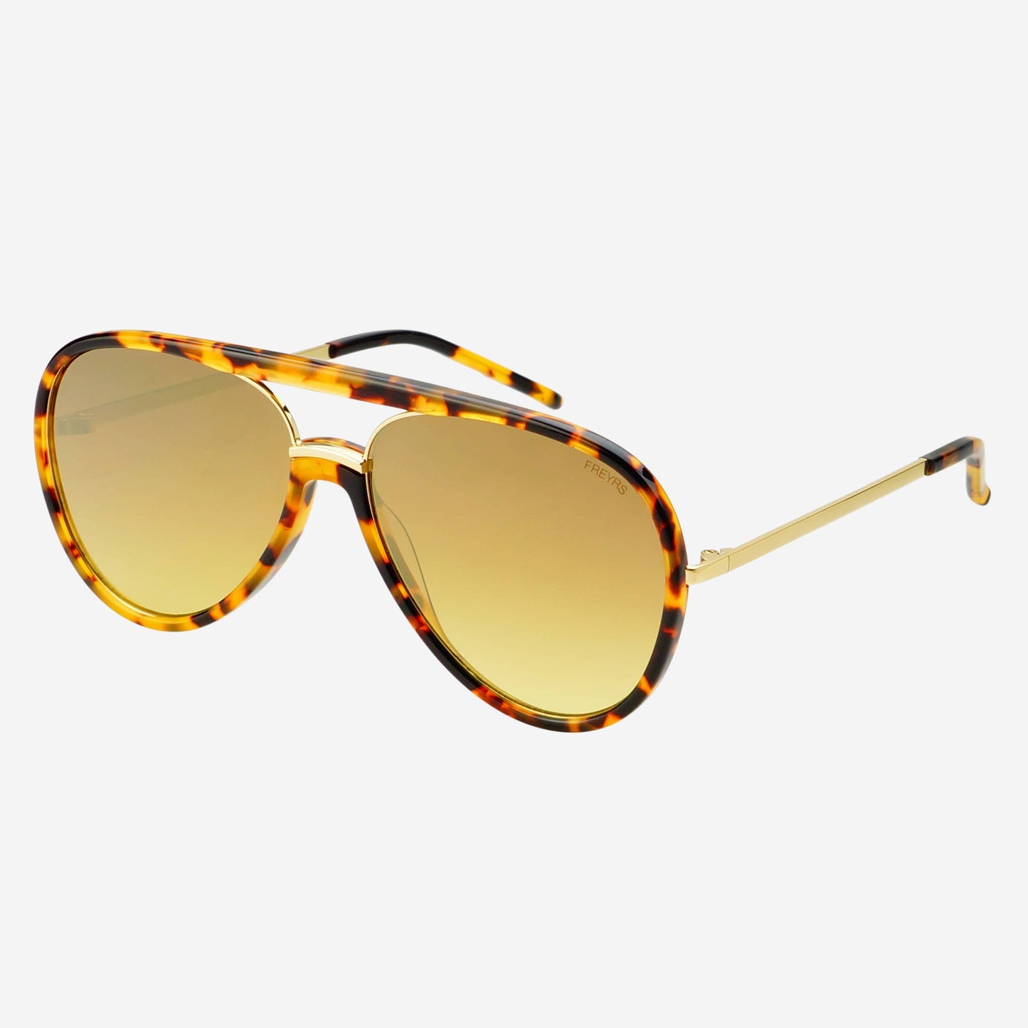 Shay (NEW) Unisex Aviator Sunglasses  : Tortoise / Gold Mirror