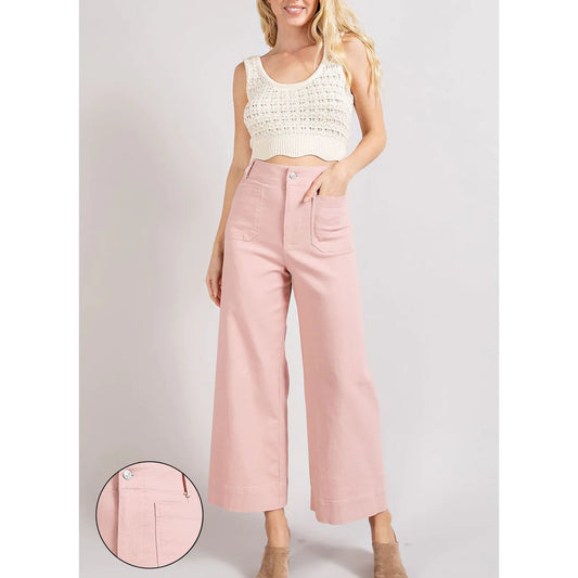 Soft Wide Leg Pants - Pink