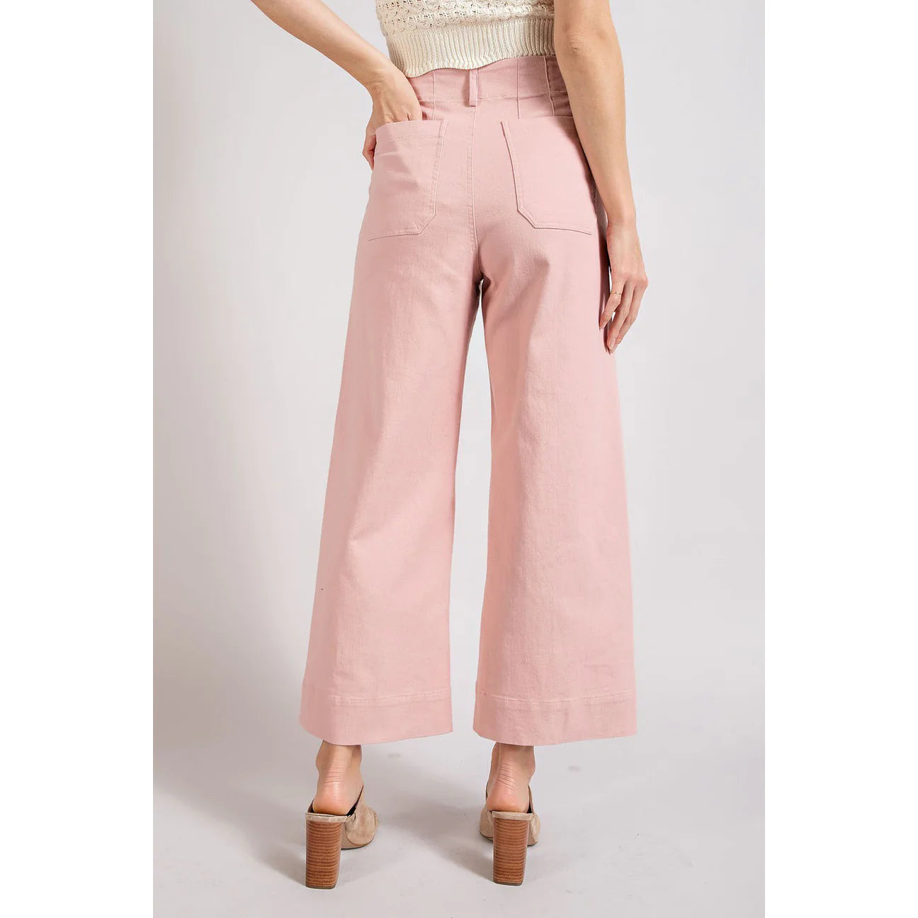 Soft Wide Leg Pants - Pink