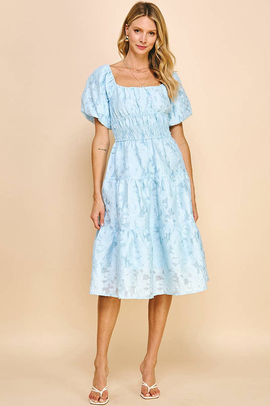 Lace Midi Dress - Blue