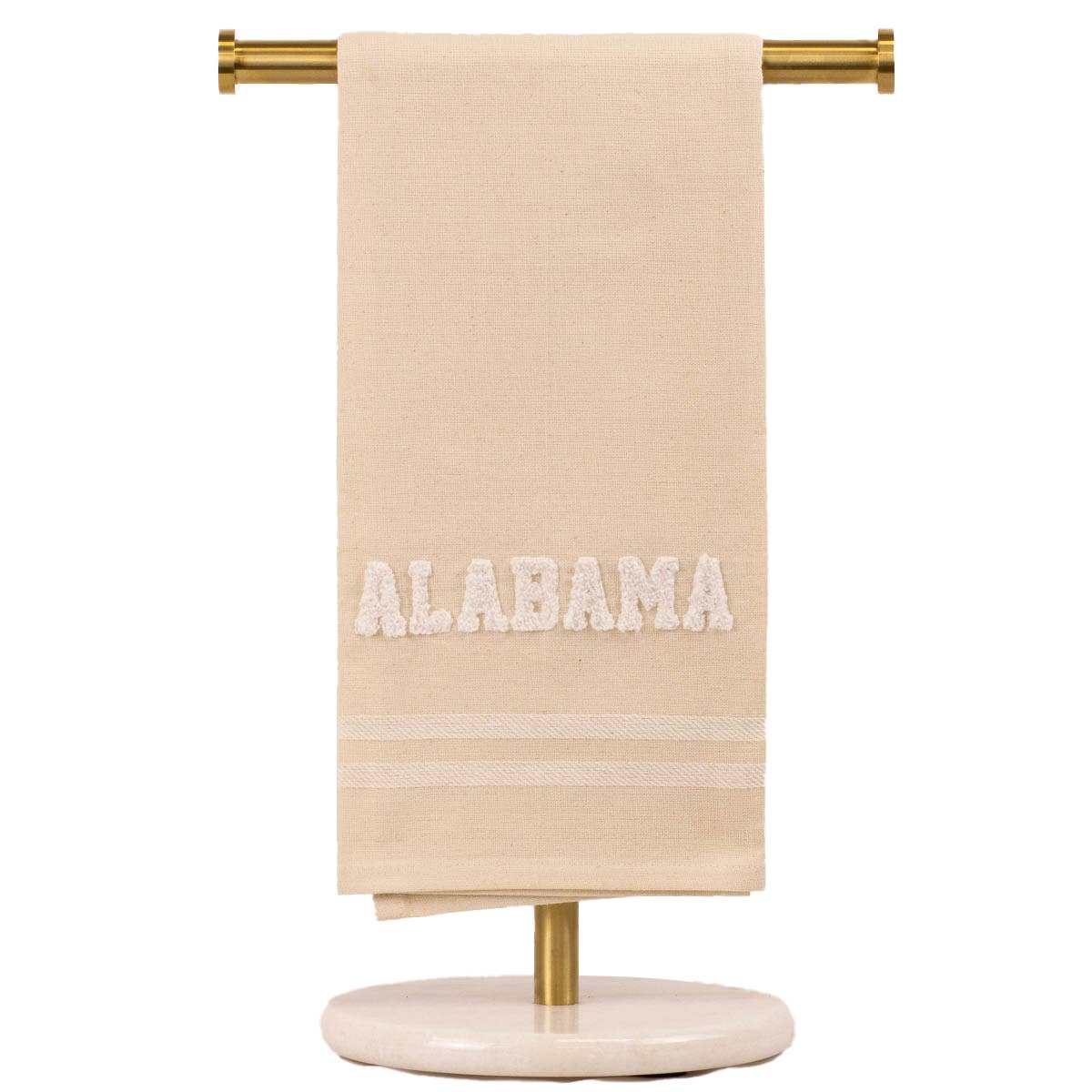 Alabama Embroidery Hand Towel   Oat/Soft White   20x28