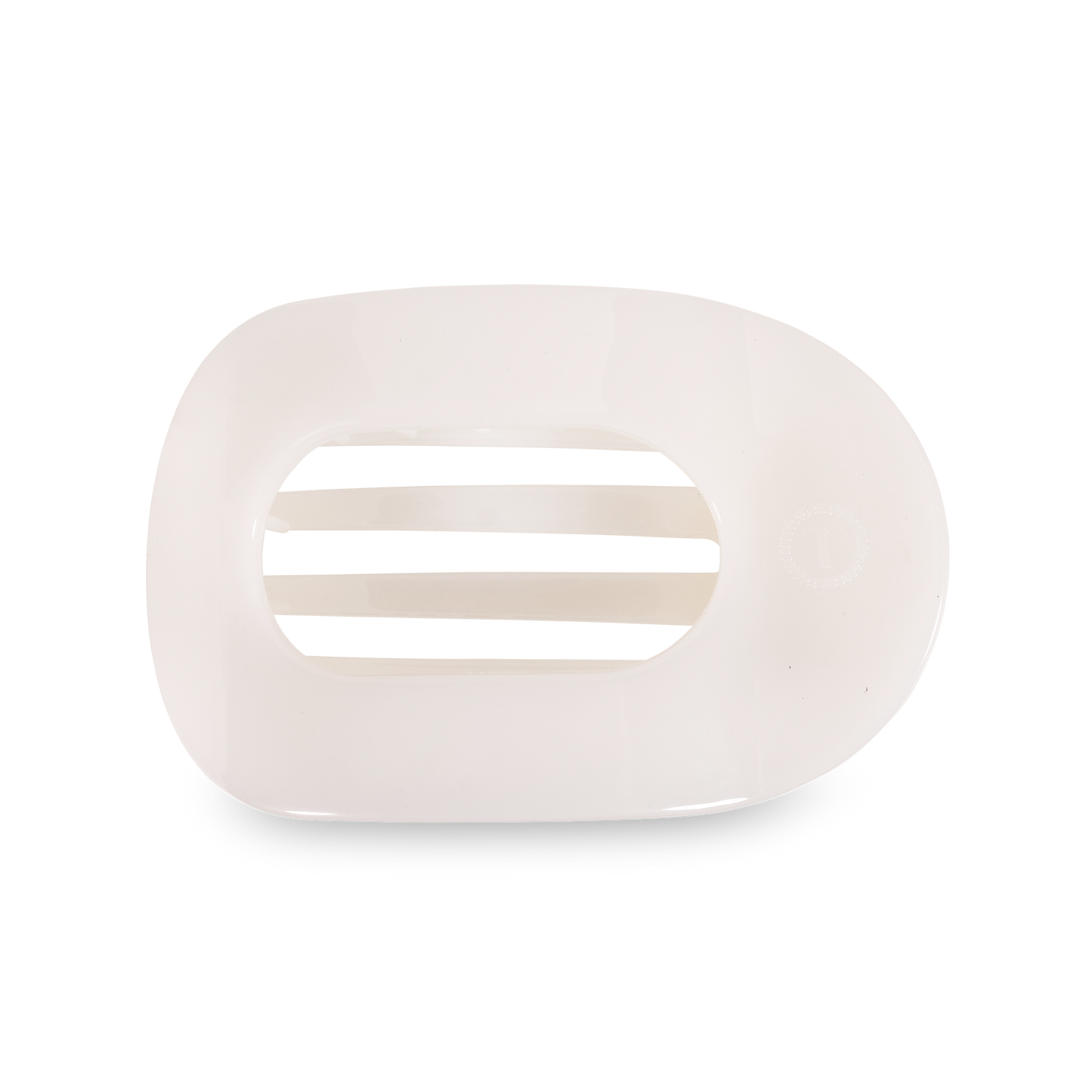 Coconut White Large Flat Round Clip