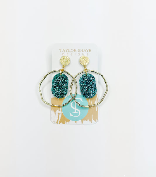 Everly Round Hoops - Teal
